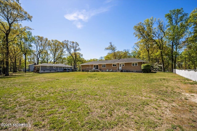 view of yard with fence