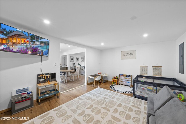 113 Darien Rd, Howell, NJ 07731 - living area with wood finished floors, recessed lighting, and electric panel