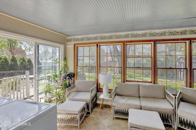 sunroom / solarium with an outdoor hangout area