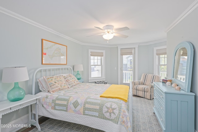 26 Bridge, Bay Head, NJ 08742 - bedroom featuring ornamental molding and ceiling fan