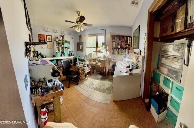 82 Bonita Rd, Waretown, NJ 08758 - interior space with a ceiling fan and visible vents