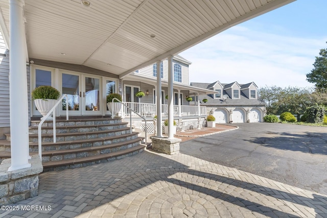 18 Schoolhouse Rd, Cream Ridge, NJ 08514 - view of patio with covered porch and french doors