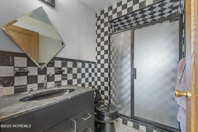 18 Schoolhouse Rd, Cream Ridge, NJ 08514 - bathroom with vanity, toilet, and a shower stall