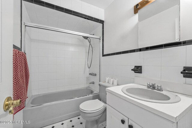 18 Schoolhouse Rd, Cream Ridge, NJ 08514 - full bath with vanity, shower / washtub combination, toilet, and tile walls