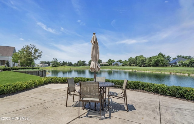 21 Edgeworth Cir, Manchester, NJ 08759 - view of patio with a water view and outdoor dining space