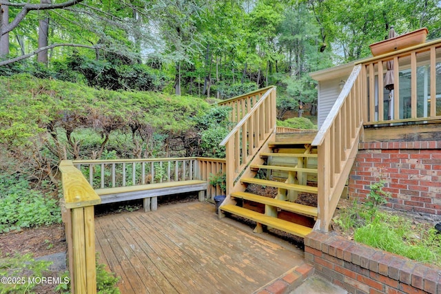 9 Berkshire Ct, Holmdel, NJ 07733 - wooden deck with stairway