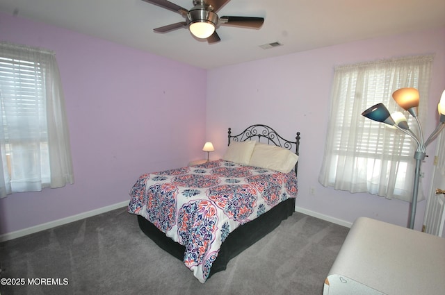 711 Edmunds Ave, Union Beach, NJ 07735 - bedroom featuring baseboards, visible vents, ceiling fan, and carpet