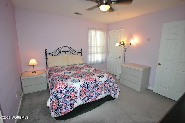 711 Edmunds Ave, Union Beach, NJ 07735 - carpeted bedroom with ceiling fan and visible vents