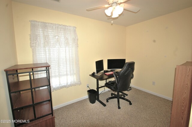 711 Edmunds Ave, Union Beach, NJ 07735 - carpeted office with baseboards and a ceiling fan