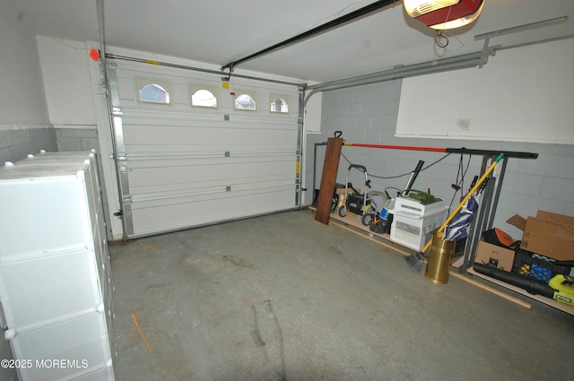 711 Edmunds Ave, Union Beach, NJ 07735 - garage with concrete block wall and a garage door opener