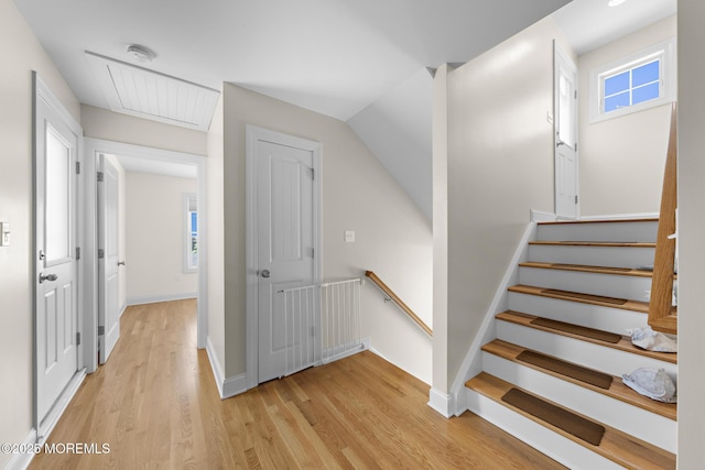 305 W 18th St, Ship Bottom, NJ 08008 - staircase with wood finished floors and baseboards
