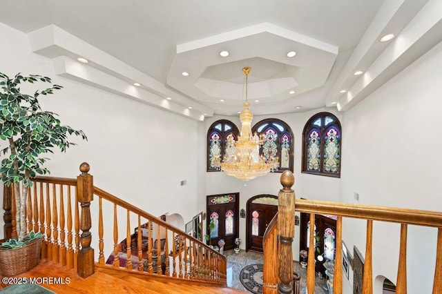 8 Tiberon Dr, Holmdel, NJ 07733 - foyer with a notable chandelier and recessed lighting