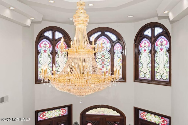 8 Tiberon Dr, Holmdel, NJ 07733 - interior details featuring a chandelier, visible vents, and recessed lighting
