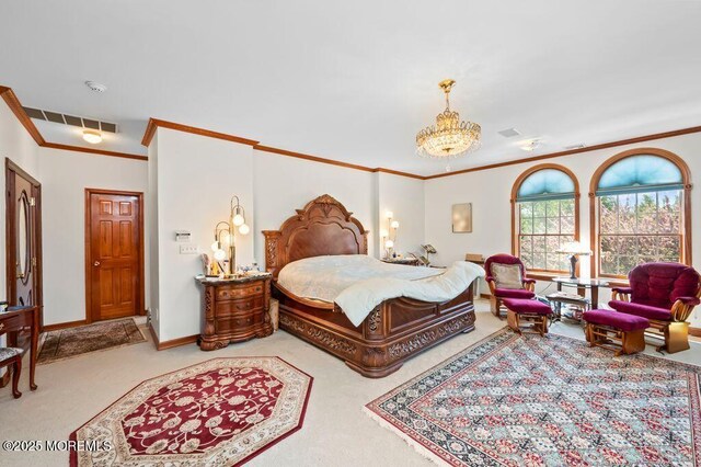 8 Tiberon Dr, Holmdel, NJ 07733 - bedroom featuring crown molding, carpet floors, baseboards, and visible vents