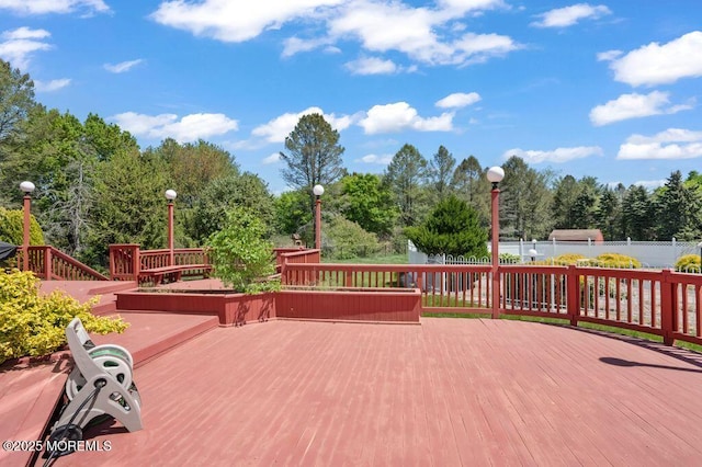 8 Tiberon Dr, Holmdel, NJ 07733 - wooden deck with fence