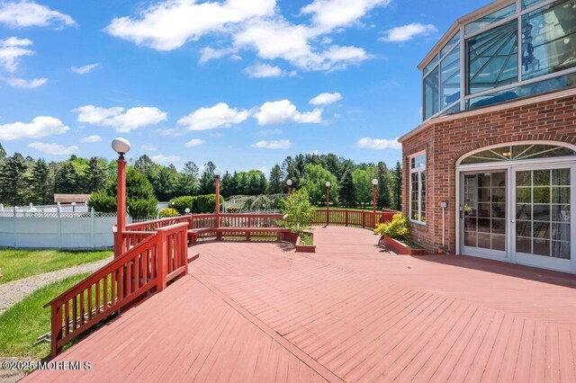 8 Tiberon Dr, Holmdel, NJ 07733 - wooden terrace featuring fence