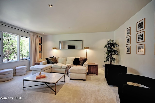 15 Evan Dr, Morganville, NJ 07751 - living area featuring light colored carpet and recessed lighting