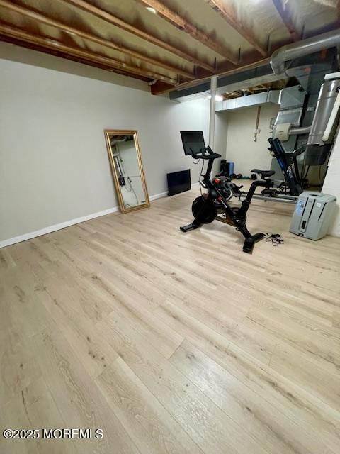 15 Evan Dr, Morganville, NJ 07751 - workout area with wood finished floors and baseboards