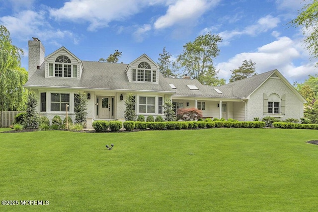 1570 Beaver Hollow Dr, Toms River, NJ 08755 - new england style home featuring fence, a chimney, and a front yard