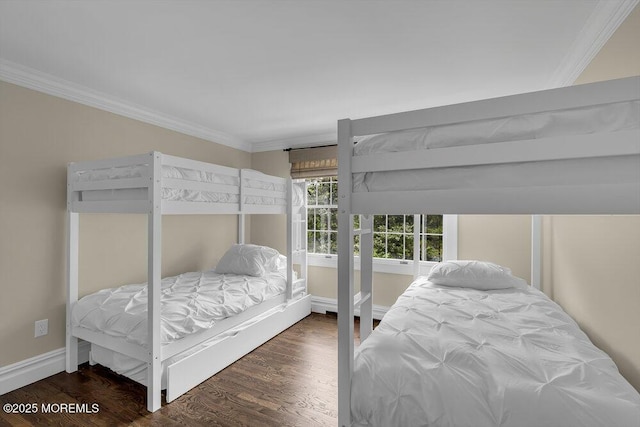 1570 Beaver Hollow Dr, Toms River, NJ 08755 - bedroom with crown molding, baseboards, and wood finished floors