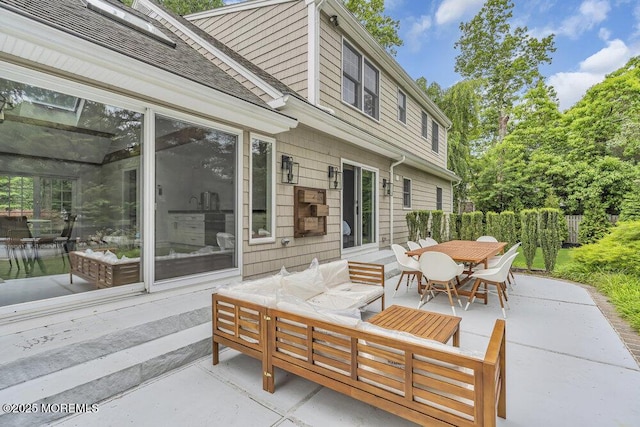 1570 Beaver Hollow Dr, Toms River, NJ 08755 - view of patio / terrace with outdoor dining area, outdoor lounge area, and fence
