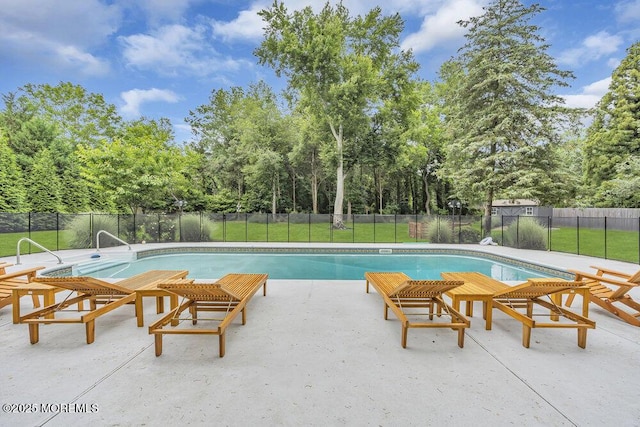 1570 Beaver Hollow Dr, Toms River, NJ 08755 - view of swimming pool with a yard, fence, a fenced in pool, and a patio