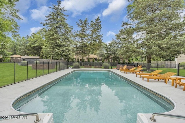 1570 Beaver Hollow Dr, Toms River, NJ 08755 - view of pool with a lawn, fence, a fenced in pool, and a patio area