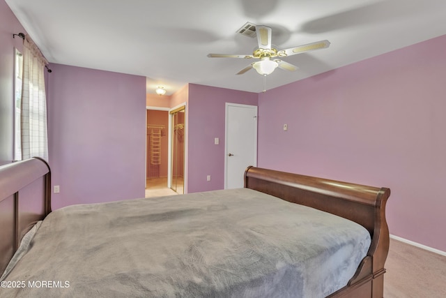 3 Tudor Ct, Brick, NJ 08723 - bedroom featuring baseboards, ceiling fan, a spacious closet, and light carpet