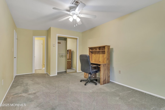 3 Tudor Ct, Brick, NJ 08723 - carpeted office featuring visible vents, a ceiling fan, and baseboards