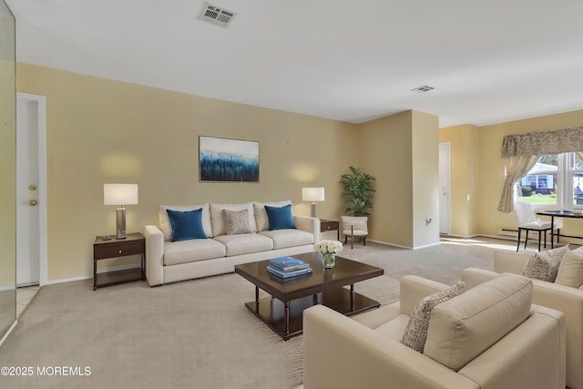3 Tudor Ct, Brick, NJ 08723 - living room featuring visible vents, baseboards, and light colored carpet