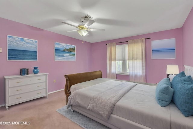 3 Tudor Ct, Brick, NJ 08723 - bedroom featuring baseboards, light carpet, a ceiling fan, and visible vents