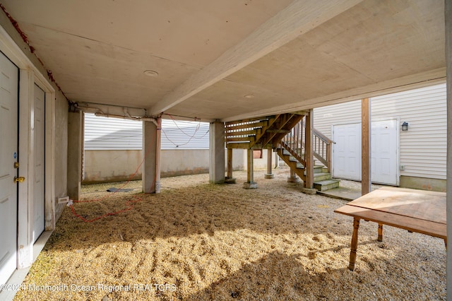 view of yard with stairway