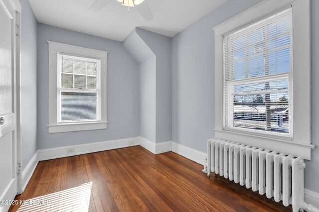 191 State Route 35, Red Bank, NJ 07701 - bonus room featuring radiator, baseboards, hardwood / wood-style flooring, and ceiling fan