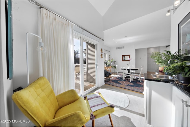 sitting room with visible vents