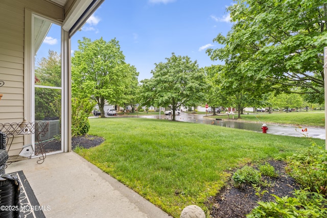view of yard featuring a water view