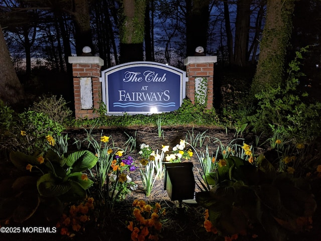 view of community sign