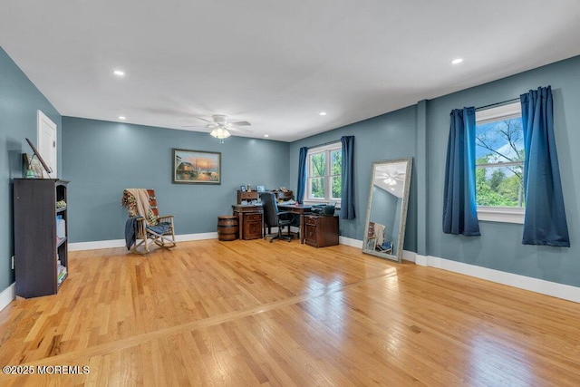 115 Phalanx Rd, Colts Neck, NJ 07722 - office space featuring recessed lighting, baseboards, ceiling fan, and wood finished floors