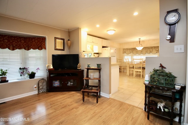 155 Wren Way, Freehold, NJ 07728 - living area featuring recessed lighting, light wood finished floors, and baseboards