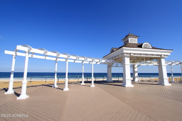 90 Oak Ln, Eatontown, NJ 07724 - dock with view of water and beach and a gazebo