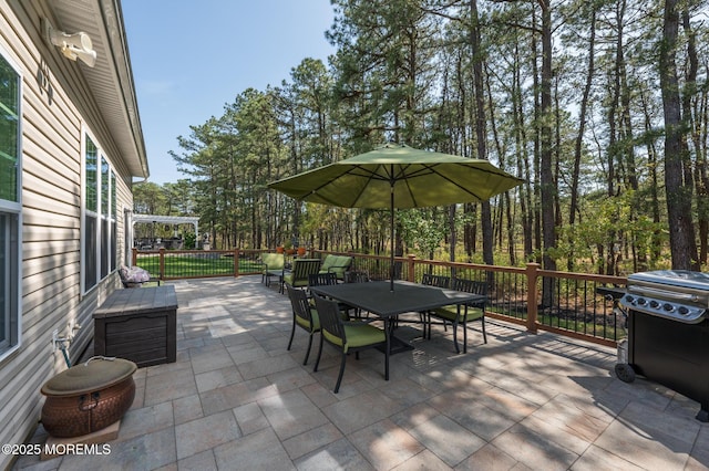 view of patio / terrace with outdoor dining space and area for grilling