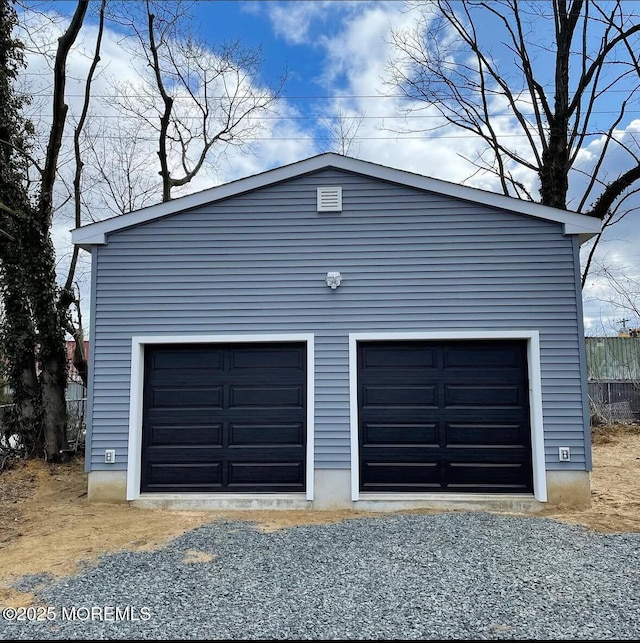 view of garage