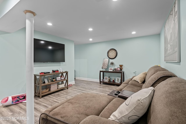 649 Toms River Rd, Jackson, NJ 08527 - living area featuring wood finished floors, recessed lighting, and baseboards