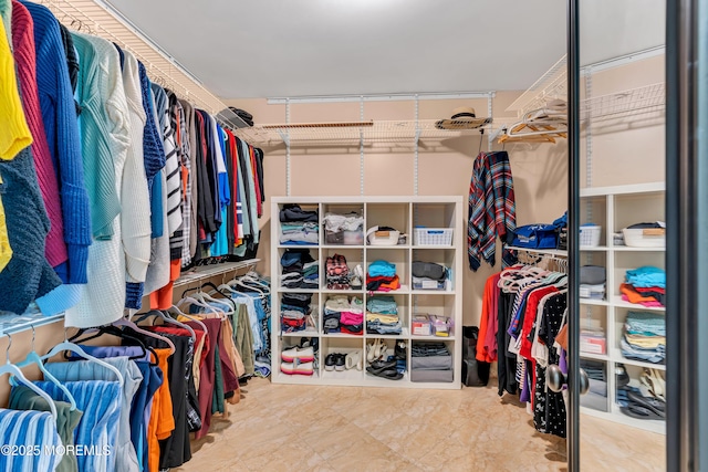 view of walk in closet