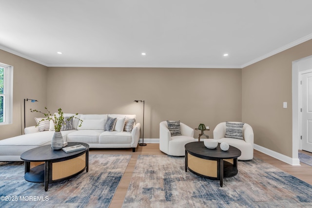 6 Reef Pl, Brick, NJ 08723 - living area with light wood finished floors, crown molding, baseboards, and recessed lighting