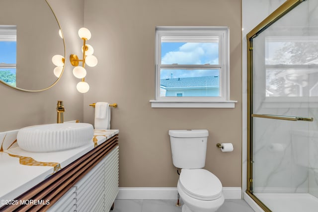6 Reef Pl, Brick, NJ 08723 - bathroom with a stall shower, baseboards, toilet, and vanity