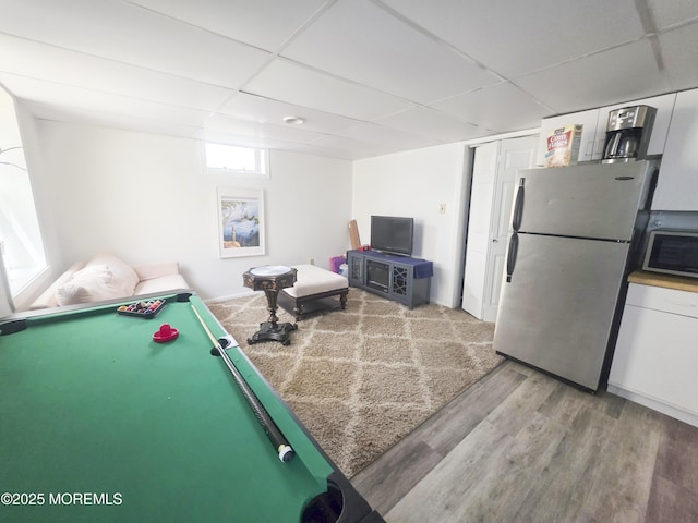 91 Grand Ave, Atlantic Highlands, NJ 07716 - rec room featuring wood finished floors and a paneled ceiling