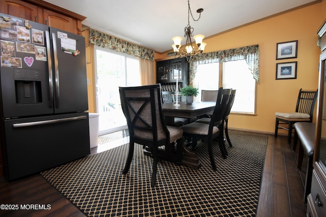 397 Finch Way, Freehold, NJ 07728 - dining room featuring a chandelier and dark wood-style flooring