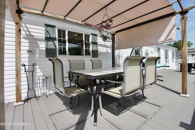 397 Finch Way, Freehold, NJ 07728 - wooden terrace with outdoor dining area
