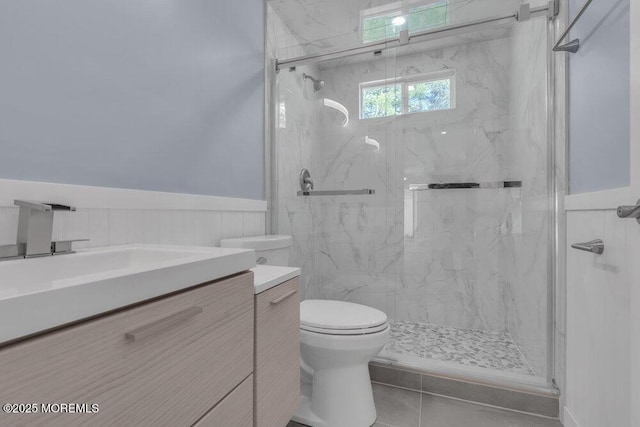 829A Westminster Ct, Manchester, NJ 08759 - bathroom with toilet, a marble finish shower, and vanity