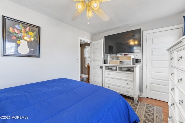 39-43 Twilight Ave, Keansburg, NJ 07734 - bedroom featuring ceiling fan and dark wood finished floors
